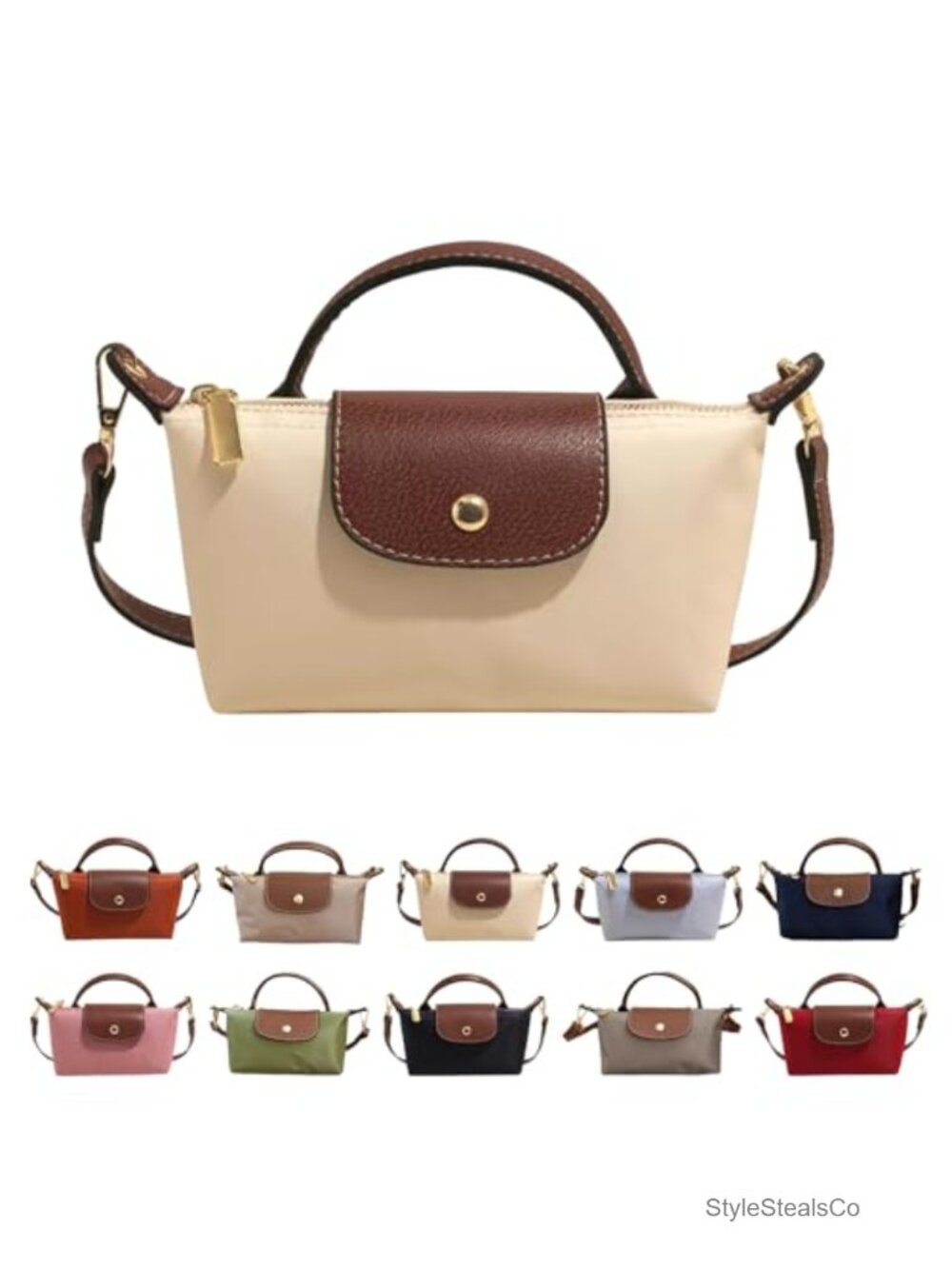 Mini Crossbody Bag for Women PU Leather Adjustable Strap Zipper Shoulder Purse